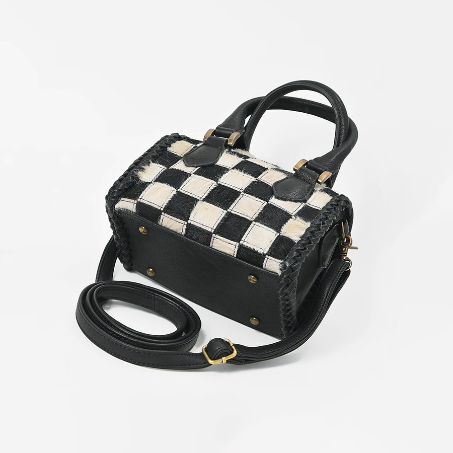 American Darling Hair-On Cowhide Leather Satchel Handbag for Women