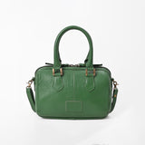 American Darling Green & Ivory Checkered Leather Speedy Handbag