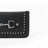 American Darling Black Western Leather Wallet with Horse Bit