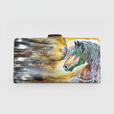 American Darling Wristlet Bag, Hand-Painted Genuine Leather, Western Vegetable Tanned Full Grain Leather Wallet Bag