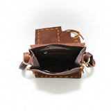 American Darling Cross body Bag, Hand-Painted Genuine Leather, Buck Stitched Western Bag with Fringes and YKK Zipper