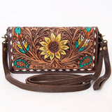 American Darling Organiser Bag, Hand Painted Western Leather, Vegetable Tanned Full Grain, 4in (H) X 8in (W) X 1.5in (D)