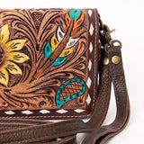 American Darling Organiser Bag, Hand Painted Western Leather, Vegetable Tanned Full Grain, 4in (H) X 8in (W) X 1.5in (D)