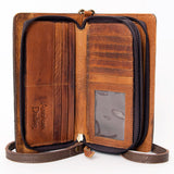 American Darling Organiser Bag, Hand Painted Western Leather, Vegetable Tanned Full Grain, 4in (H) X 8in (W) X 1.5in (D)