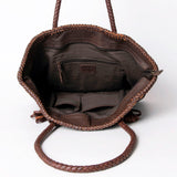 American Darling Tote Bag Western Genuine Leather Handcrafted Large Purse with Fringes and Braided Straps