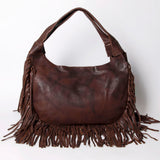 American Darling Genuine Leather Fringe Hobo Shoulder Bag for Women, Brown Western Boho Purse