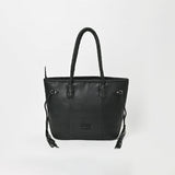 Genuine Cowhide Leather Tote Bag for Women – Black & White Checkered Hair-On Bag