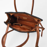 American Darling Western Boot Stitched Leather Tote Bag for Women