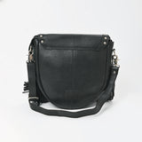 American Darling Genuine Leather Fringe Crossbody Bag for Women, Western Boho Shoulder Purse with Studded Flap Detail