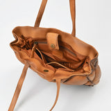 American Darling Quilted Leather Tote Bag for Women, Western Shoulder Purse with Floral Tooled Accent Tan