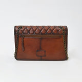American Darling Quilted Leather Crossbody Bag for Women, Chain Strap Shoulder Purse with Flap Closure, Brown