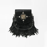 American Darling Western Hair-On Cowhide Leather Shoulder Bag with Fringe