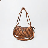American Darling Quilted Leather Small Crossbody with Handles - Elegant Structured Tote for Women - Uhorse