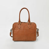 American Darling Woven Hair-On Hide Leather Satchel Bag for Women, Western Crossbody Purse with Tassel