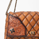 American Darling Genuine Leather Quilted Western Crossbody Bag w/ Flap