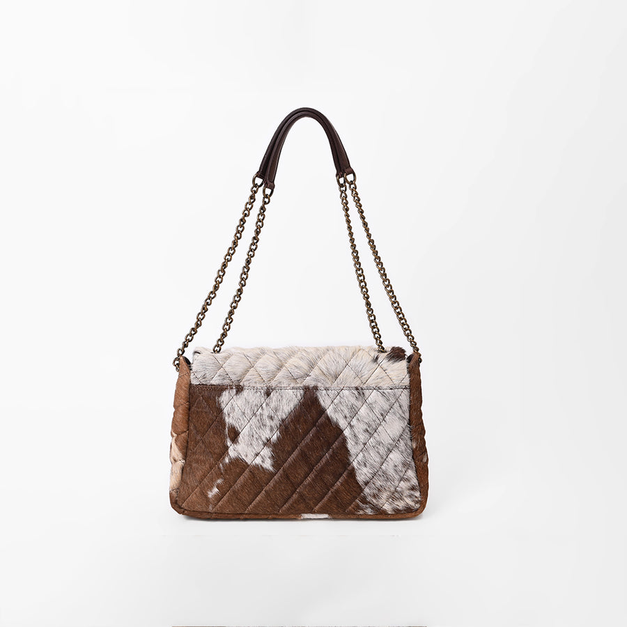 American Darling Western Cowhide Leather Quilted crossbody  Bag