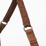 American Darling Spotted Cowhide Leather Fringe Hobo Shoulder Bag with Concho