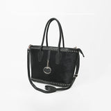 American Darling Hair-On Hide Leather Tote Bag for Women, Western Studded Shoulder Purse with Strap