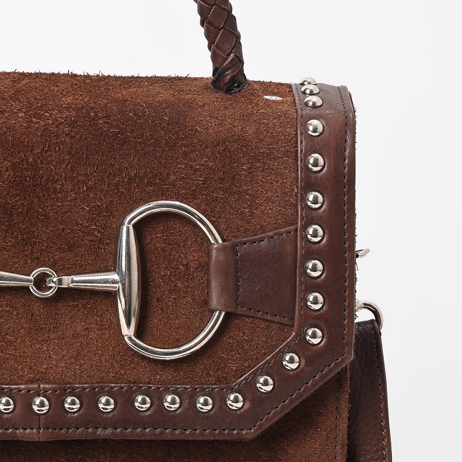 American DarlingWestern Brown Suede Leather Handbag