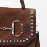 American DarlingWestern Brown Suede Leather Handbag