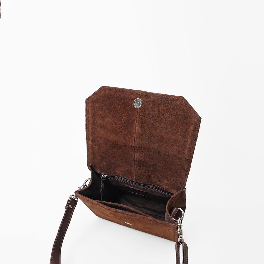 American DarlingWestern Brown Suede Leather Handbag