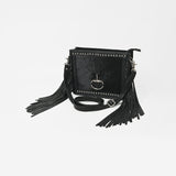American Darling Hair-On Cowhide Leather Fringe Crossbody Bag for Women