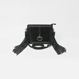 American Darling Hair-On Cowhide Leather Fringe Crossbody Bag for Women