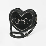 American Darling Women's Western Black Heart-Shaped Crossbody Bag