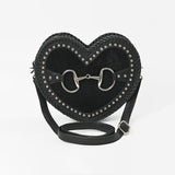 American Darling Women's Western Black Heart-Shaped Crossbody Bag