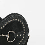 American Darling Women's Western Black Heart-Shaped Crossbody Bag