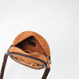 American Darling Genuine Leather Suede Studded Snaffle Bit Canteen Bag