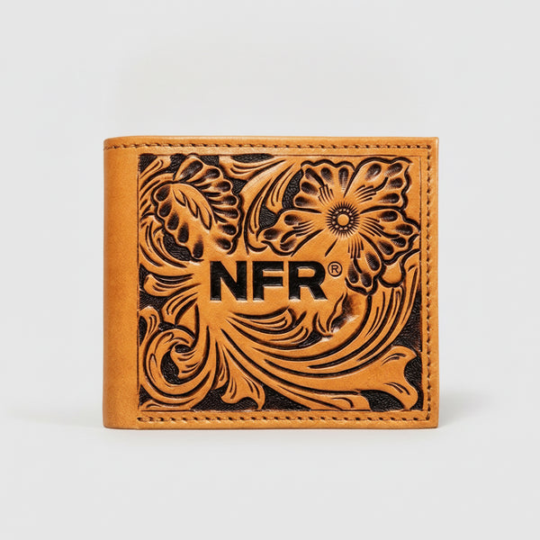 Official PRCA & NFR Licensed Collection® Floral Tooled Leather Western Wallet