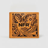 Official PRCA & NFR Licensed Collection® Floral Tooled Leather Western Wallet