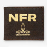 Official PRCA & NFR Licensed Collection® Embroidered Dark Brown Leather Bifold Wallet