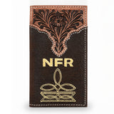 Official PRCA & NFR Licensed Collection® Floral Tooled Leather Rodeo Wallet