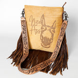 American Darling Messenger Hand Tooled Hair On Genuine Leather Western Women Bag Handbag Purse | Cute