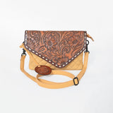 American Darling Yellow Leather Quilted Hand Tooled Flap Crossbody Bag