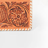 American Darling Hand Tooled Leather Floral Bifold Long Wallet Checkbook