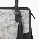 American Darling Silver Metallic Leather Western Tote Bag