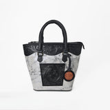 American Darling Western Leather Silver Crackle Tote Bag