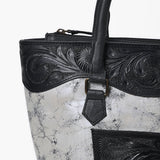 American Darling Western Leather Silver Crackle Tote Bag