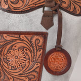 American Darling Western Leather Silver Crackle Tote Bag