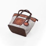 American Darling Western Leather Silver Crackle Tote Bag