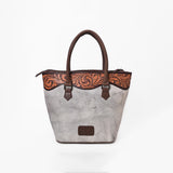 American Darling Western Leather Silver Crackle Tote Bag