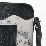 American Darling Western Leather Silver Crackle Crossbody