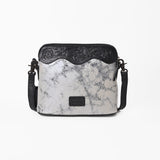 American Darling Western Leather Silver Crackle Crossbody