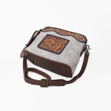 American Darling Western Leather Silver Crackle Crossbody