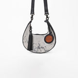 American Darling Western Leather Silver Crackle Hobo Bag