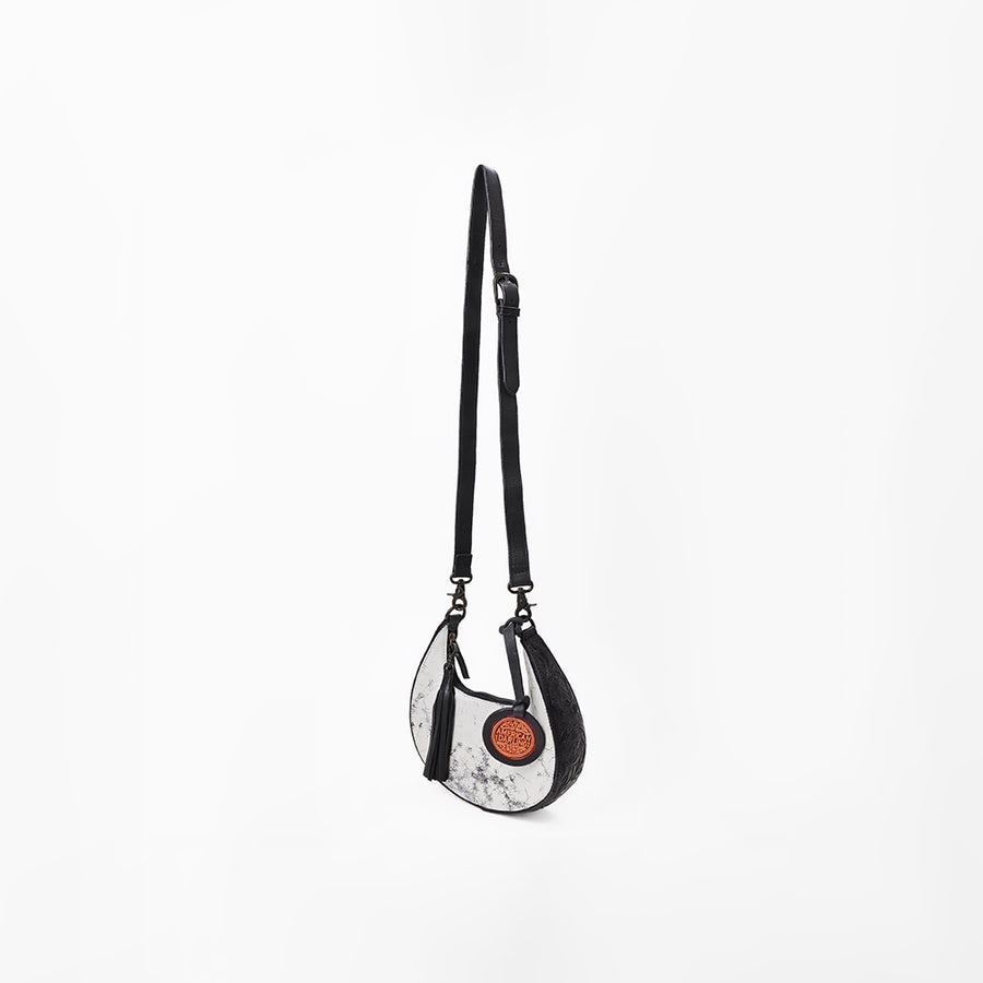 American Darling Western Leather Silver Crackle Hobo Bag