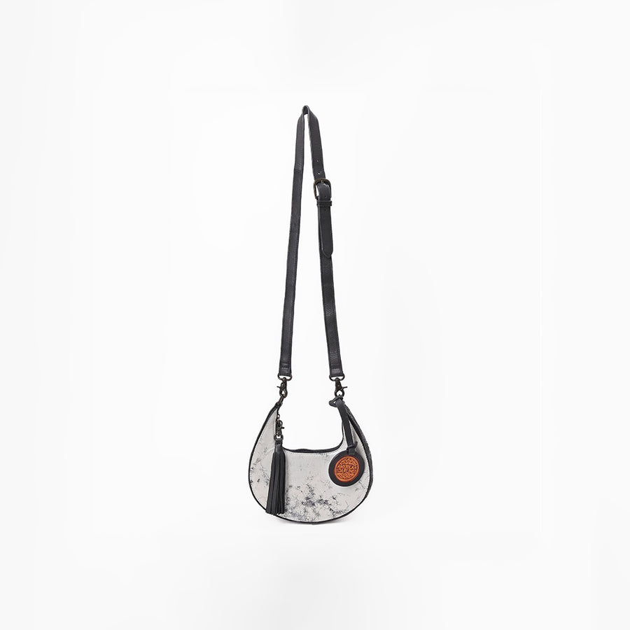 American Darling Western Leather Silver Crackle Hobo Bag
